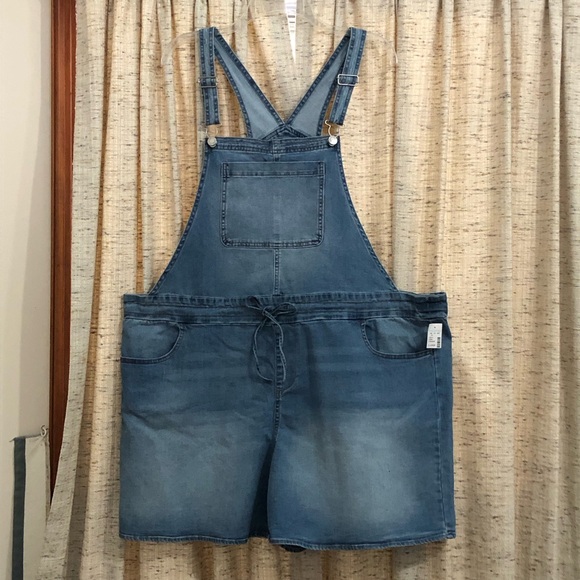 Maurices Denim - Maurices Tie Waist Short Overalls - XL